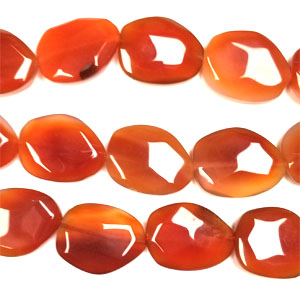 CARNELIAN FACETED PEAR FREEFORM 16X20MM